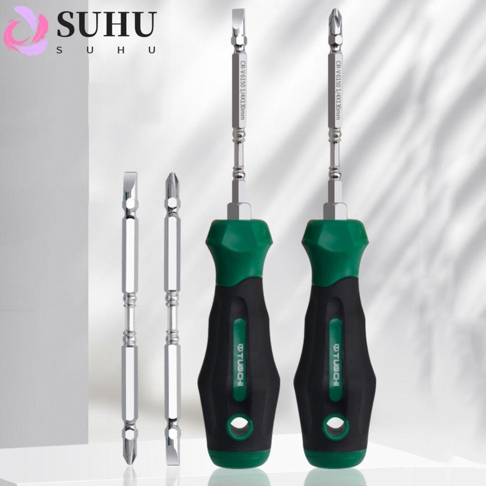 SUHU ไขควงหุ้มฉนวน, เครื่องมือมือ Slotted Corss Circuit Tool, Professional Non-slip Handle Double-head ไขควง Bit
