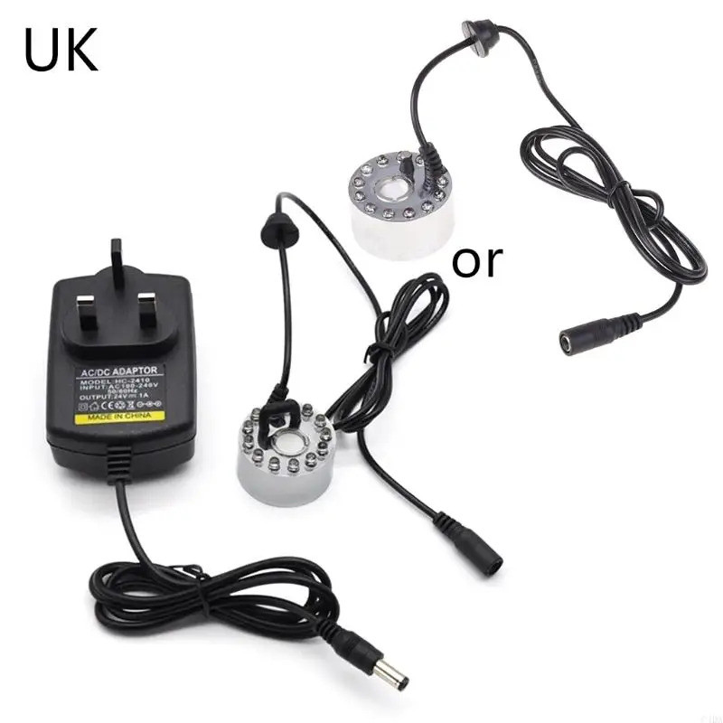 C4DA Ultrasonic Maker เครื่องกําเนิดไฟฟ้า Fogger Nebulizer น้ําพุ Pond 12 LED Atomizer Air Humidifie