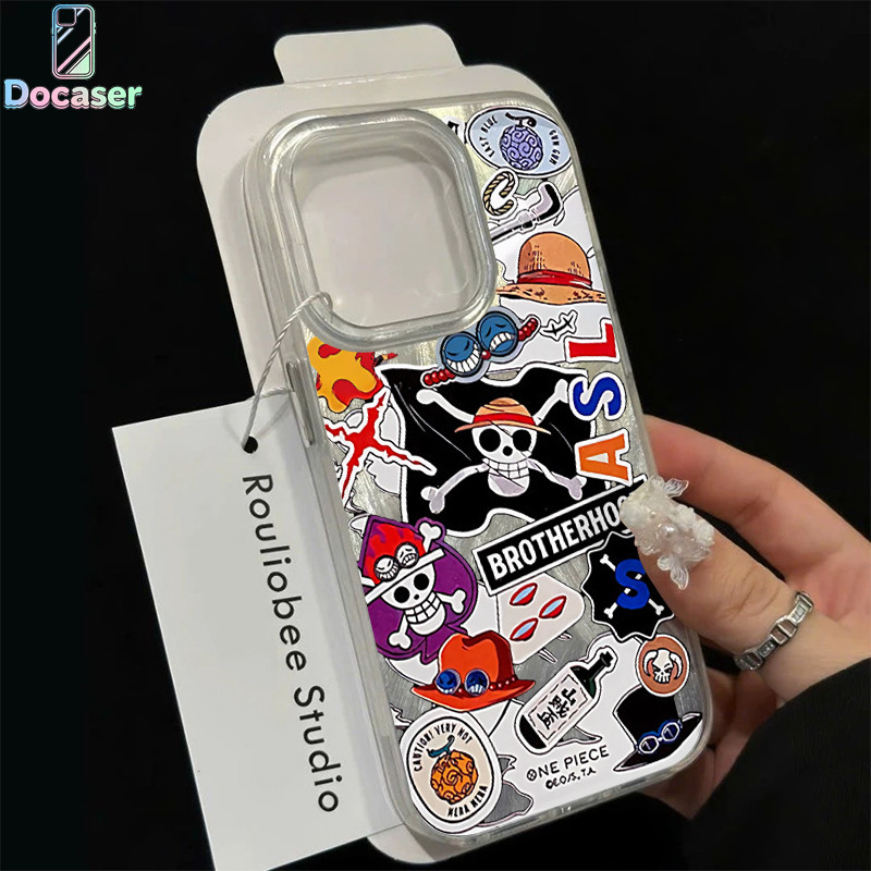 เคสไอโฟน สำหรับ iPhone 17 16 15 Pro Max 11 12 13 14 Pro Max X XR XS Max 7Plus 8Plus ธงโจรสลัดวันพีซ สำหรับผ้าสีไอศรี ราคา ถูกที่สุด ดีลบีเคเค แกลเลอรีภาพที่ 2