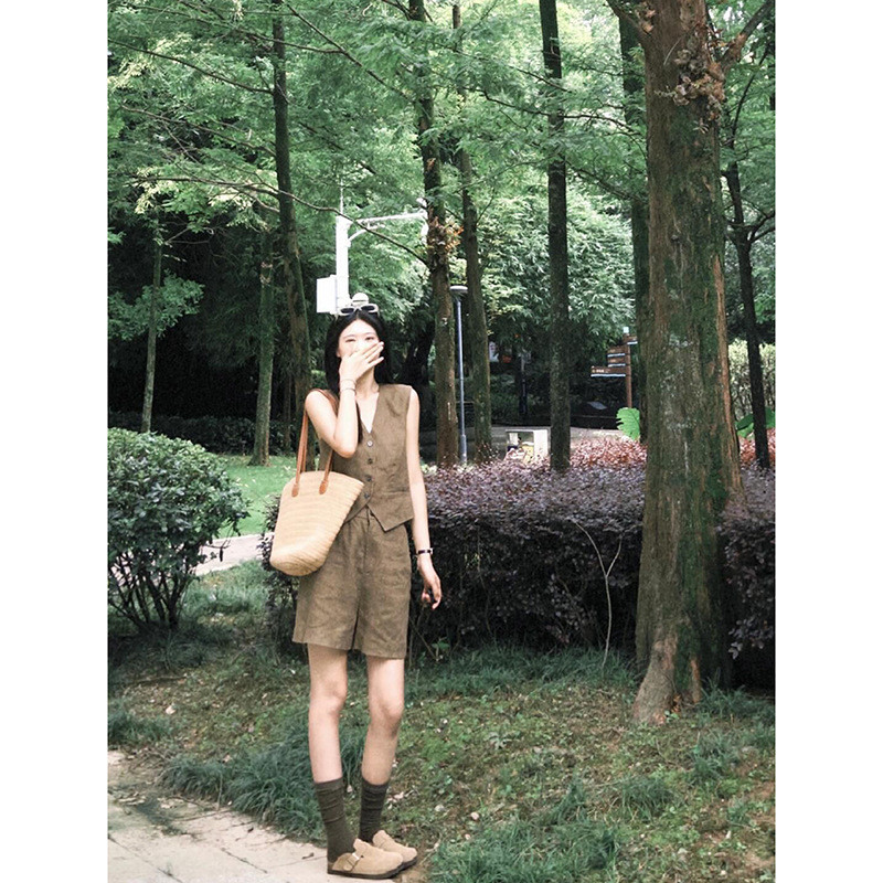 Lilylikes "Lily Old Money Linen Suit" 100 Linen Old Money Vest Long/Shorts/Trousers Series