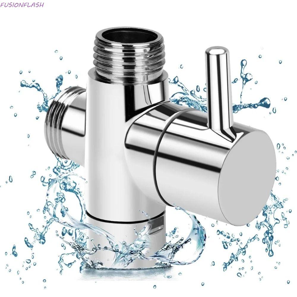 FUSIONFLASH 3 Way Shower Head Diverter Valve, ทองเหลือง G1/2 3 Way Switch Faucet Valve, Shower Fauce