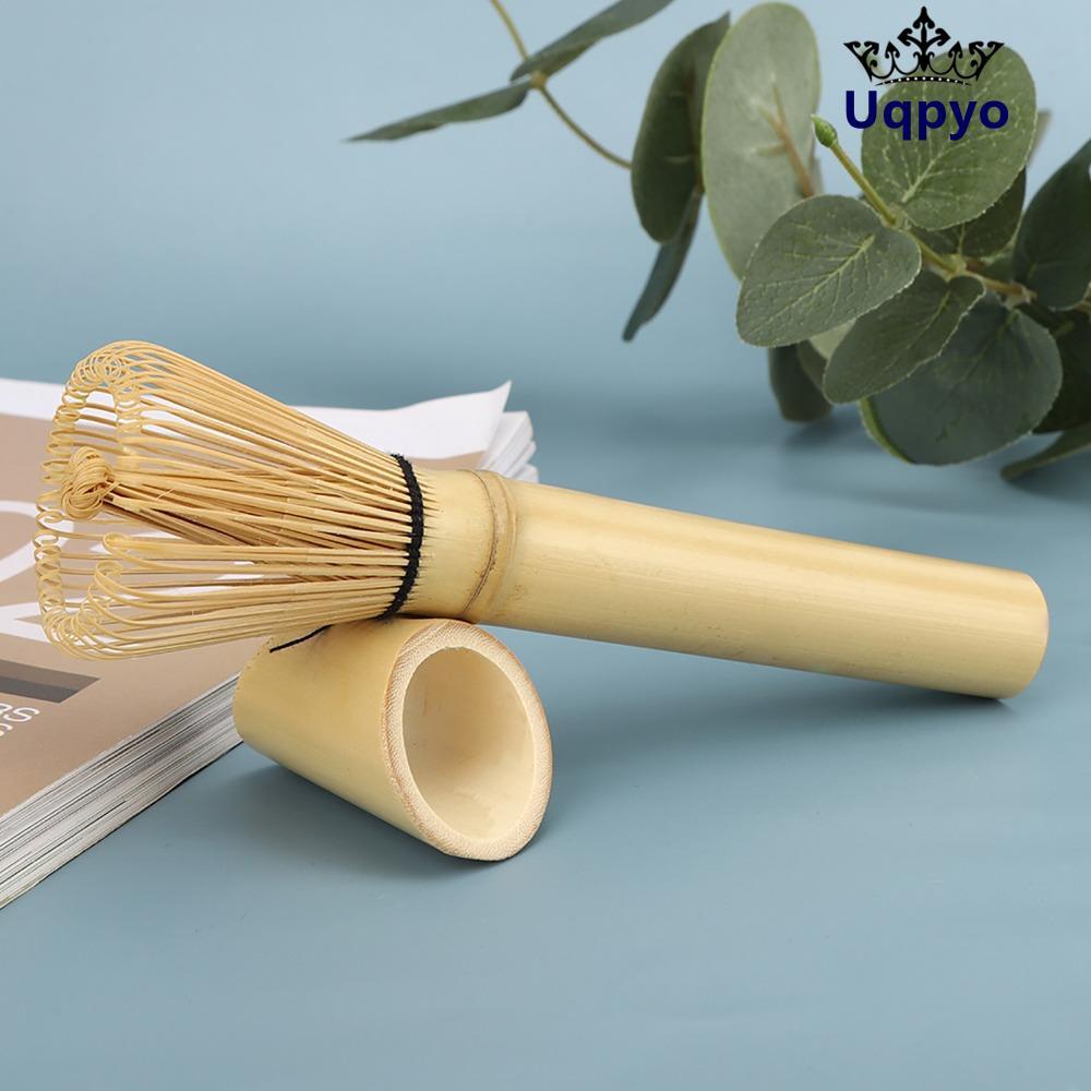 UQPYO Matcha Whisk, Long Handle Trading Bambooแบบดั้งเดิม, Tea Tool White Bamboo Green Tea Whisk Mat