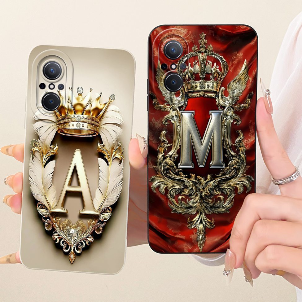 เคสโทรศัพท์ Huawei Nova 9 SE ฝาครอบความงามหรูหรา AZ ตัวอักษร 2D ทาสีปลอกซิลิโคน JLN-LX3 JLN-LX1