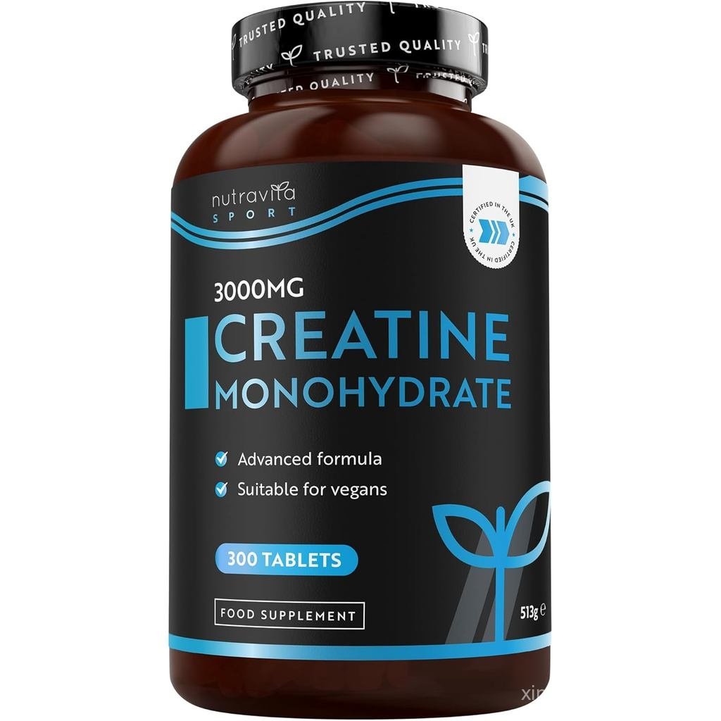 Nutravita Creatine Monohydrate 3000 มก. 300 เม็ดสําหรับ 3+ เดือน Creatine Monohydrate สําหรับผู้ชายแ