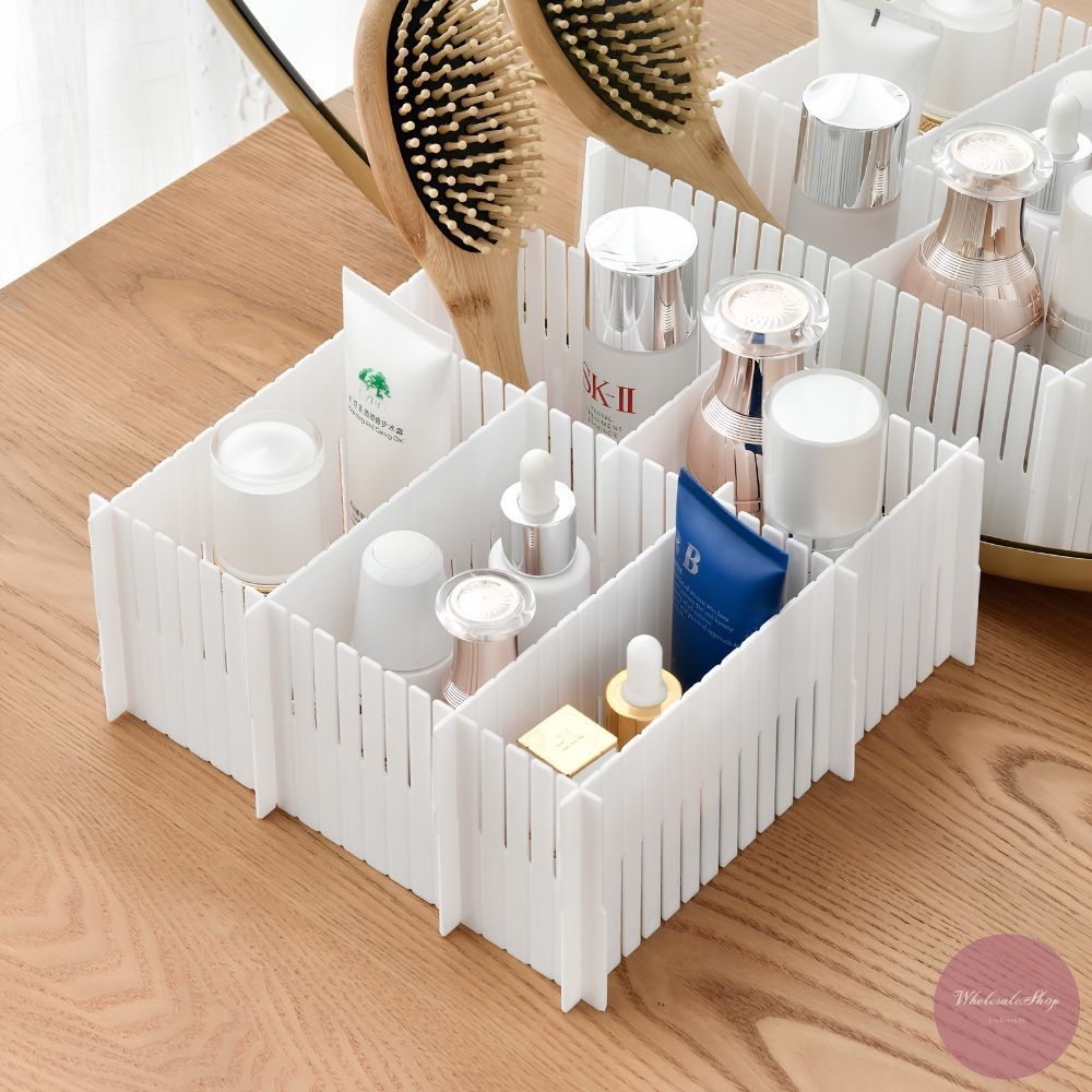 แผ่นกั้นลิ้นชัก แผ่นกั้นแบ่งช่องลิ้นชัก จัดระเบียบ สีขาว Set 4 ชิ้น พลาสติก ตัดแบ่งให้พอดีกับลิ้นชักได้