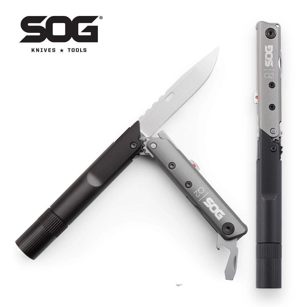 SOG BATON Q2 4 in 1 Multi-เครื่องมือปากกาพับขนาดเล็กเครื่องมือ ไฟฉาย LED แบบพกพามัลติฟังก์ชั่น Survival Multitools