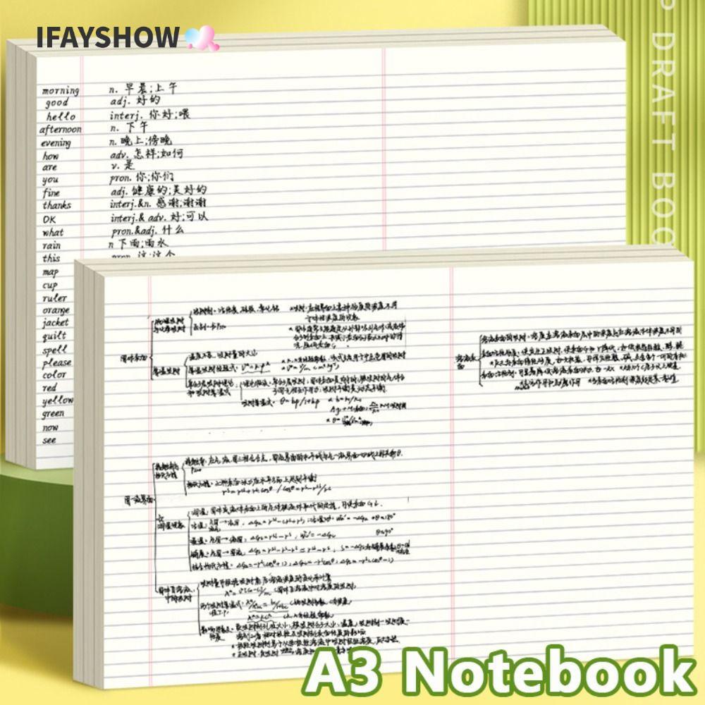 IFAYSHOW กระดาษร่าง 50 แผ่น, สมุดบันทึก A3 แบบฉีกได้, นักเรียนอเนกประสงค์เขียนการวางแผนจิตใจแผ่นกฎหมายกลับสู่ของขวัญโรงเรียน