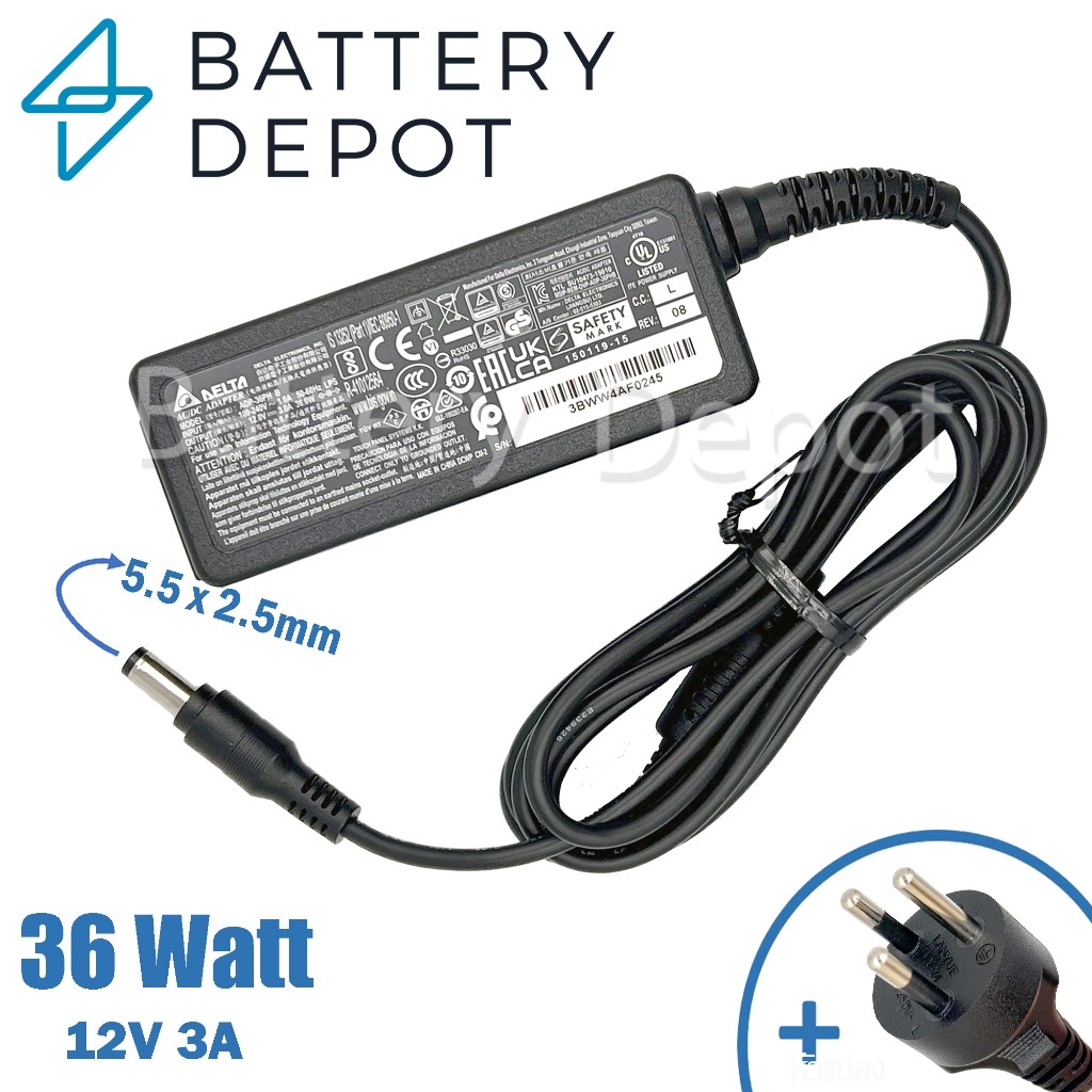 Delta Adapter ของแท้ 12V/3A 36W หัวขนาด 5.5*2.5mm สายชาร์จ ViewSonic VA2732-H Display Monitor / Dell