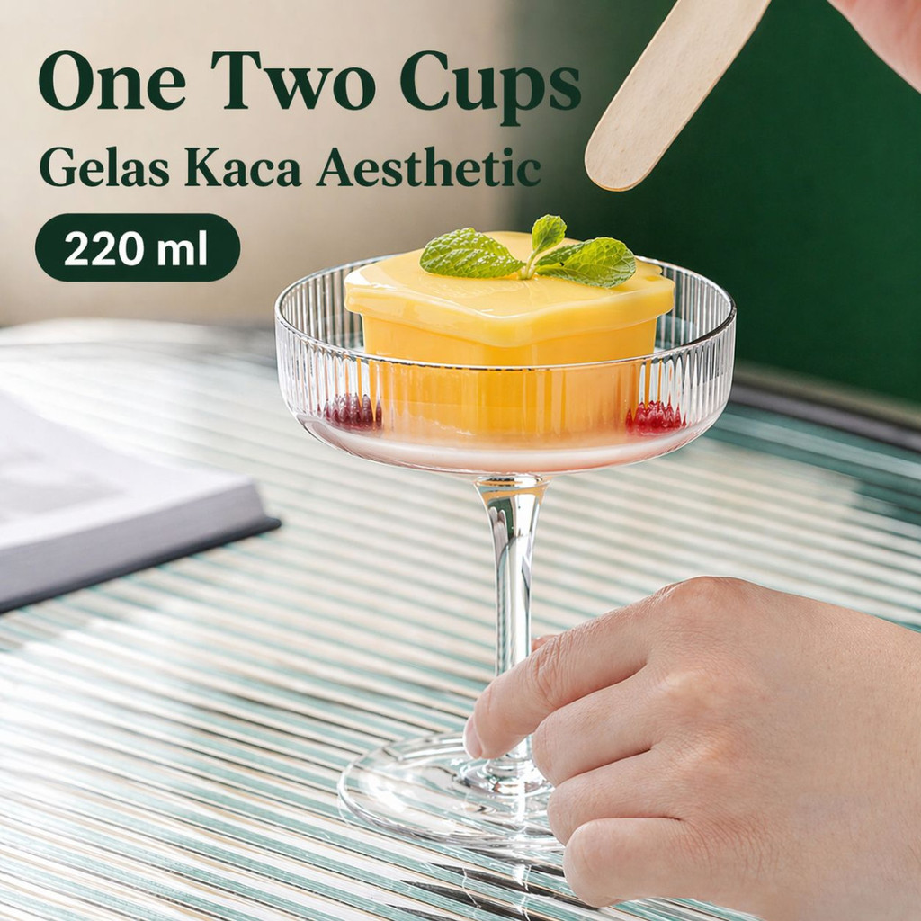 Tar Cake Ice Cream Pudding Glass with Stem Model - KT011 Transparent