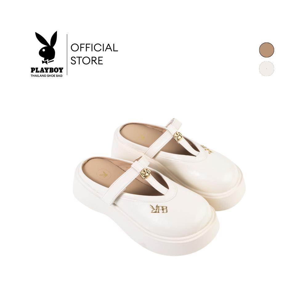 Playboy  รุ่น Melly Mary Jane Mules  รองเท้าเเมรี่เจนเปิดส้น รหัส ST-HS262C153 มี 2 สี