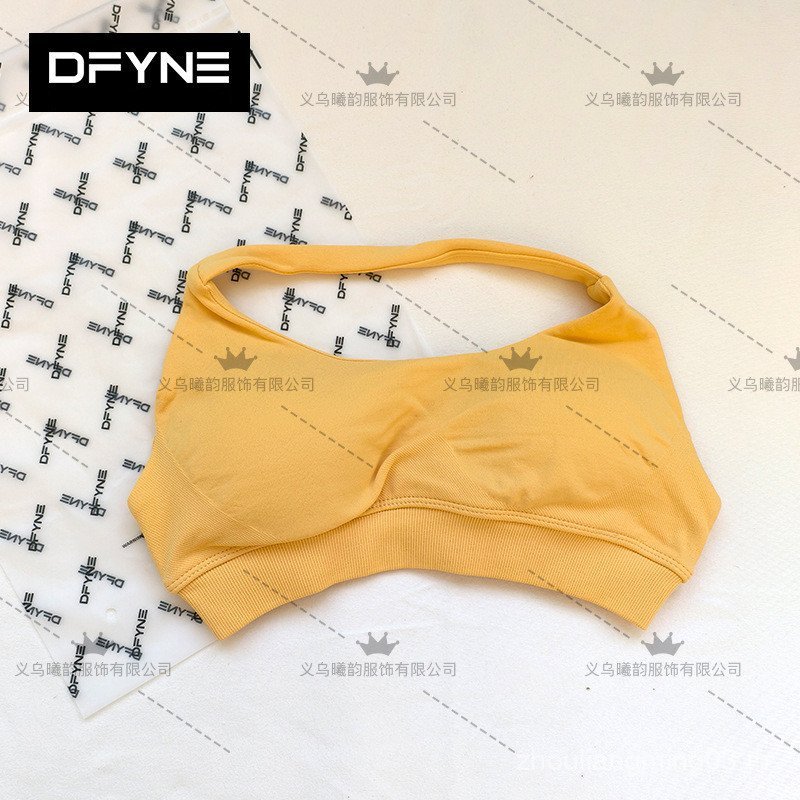 DFYNE ชุดชั้นในไร้ขอบแบบยุโรป-อเมริกัน สำหรับโยคะและฟิตเนส พร้อมกางเกงขาสั้นทรงกระชับ