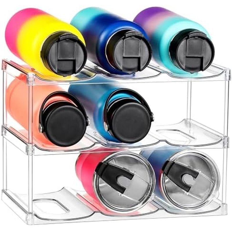 tackable Water Bottle Organizer Holder - for Stanley & Others' Large Tumbler - Clear Wine Rack, Cup 