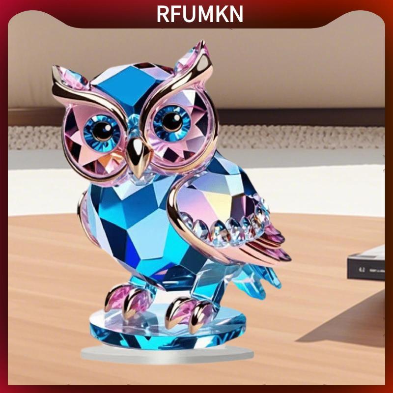 [rfumkn] Stylish Owl Sign อะคริลิค Modern Decor Accent สําหรับ Office Tabletop Bookshelf Aesthetic R