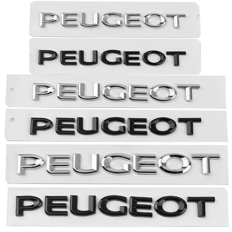 Peugeot3D ABS ดัดแปลง PEUGEOT โลโก้ตัวอักษรสติกเกอร์ด้านหลัง PEUGEOT รถสติกเกอร์สัญลักษณ์สําหรับ Peu