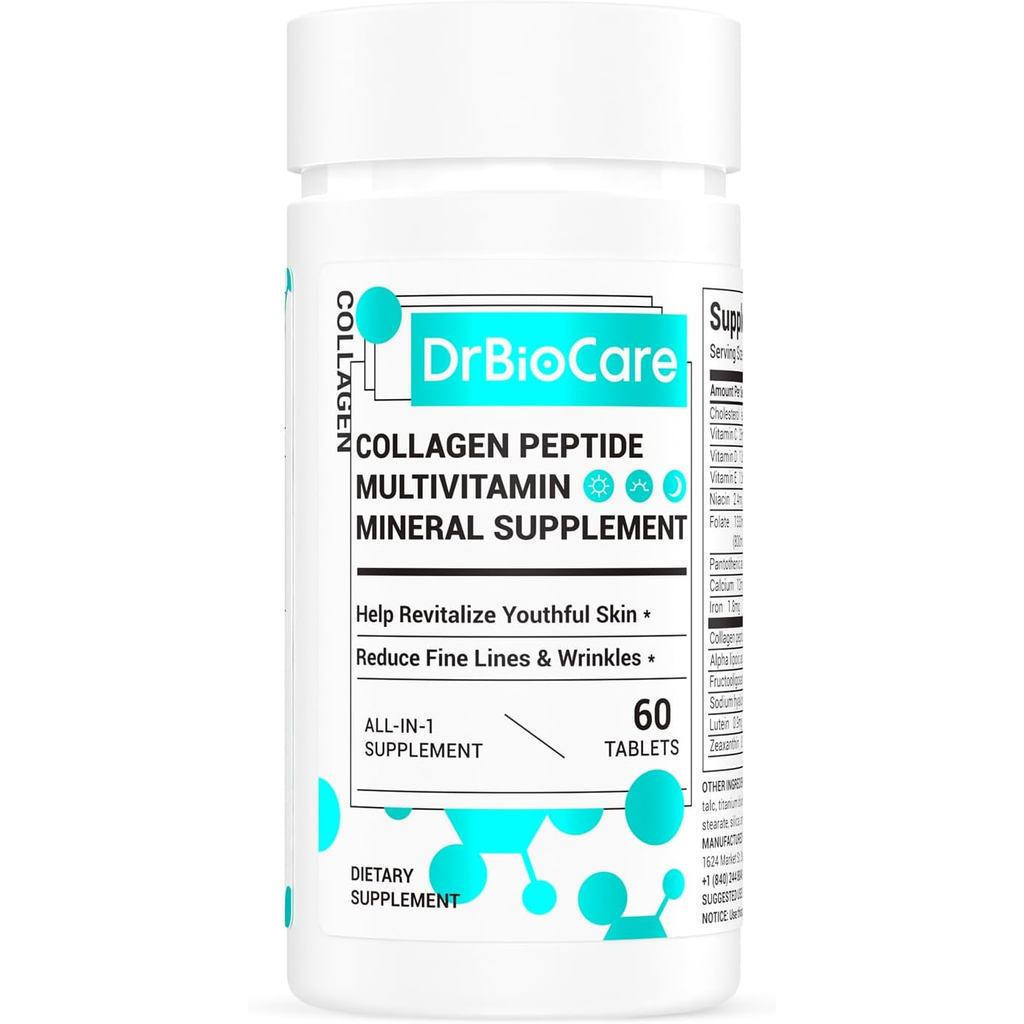 DrBioCare Female Collagen Peptide, Beauty Vitamins and Minerals บรรจุวิตามิน D3, โปรไบโอติกหญิงและคอ