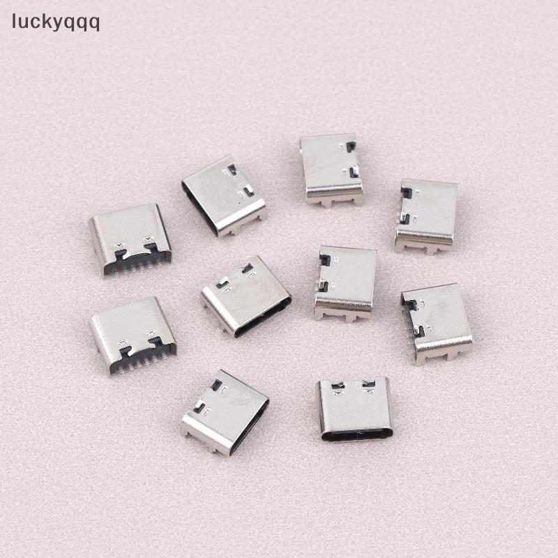 Luckyqqq 10/20Pcs 6 Pin Type-C Soet USB Connector ประเภท C หญิงพอร์ตชาร์จ Ja PCB การประสาน SMD SMT DIY ซ่อมประเภท C อะแดปเตอร์ดี