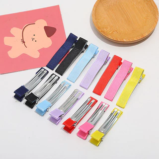 10ชิ้น กิ๊บปากเป็ดหุ้มริบบิ้น กิ๊บติดผมเด็ก/ผู้ใหญ่ กิ๊บริบบิ้น สำหรับงาน DIY เครื่องประดับผม