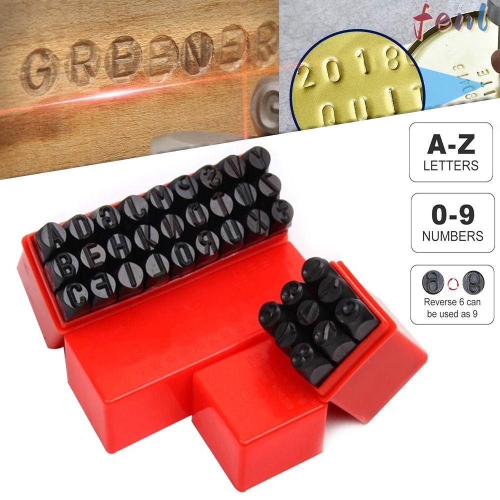 FENL Digital Letter Stamp, With Plastic Steel Letter&Number Stamp Punch, 3-12.5 mm Metal Punch