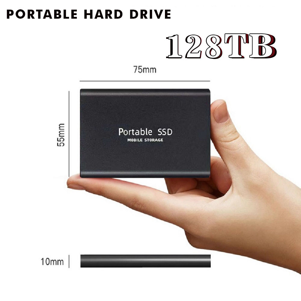 ฮาร์ดดิสก์ภายนอก 30TB/16TB แบบพกพา SSD ฮาร์ดไดรฟ์ 60TB/128TB USB3.0 แบบพกพา 8TB/4TB/2TB/1TB สําหรับข้อมูลแล็ปท็อป