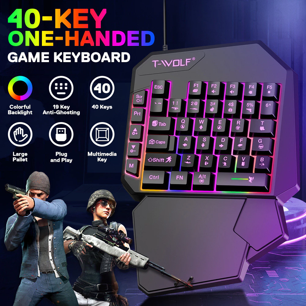 คีย์บอร์ดเกมมือเดียว Cross-Border TF900 thumbnail 4