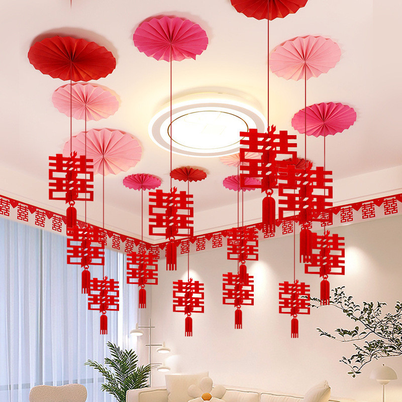 ชุดตกแต่งงานแต่งงานตกแต่งห้องจัดงานแต่งงานห้องนั่งเล่นเพดานตัวละครมีความสุขพวงมาลัยความรู้สึกระดับไฮเอนด์ห้องนอนเพดานชุดเครื่องประดับ4292