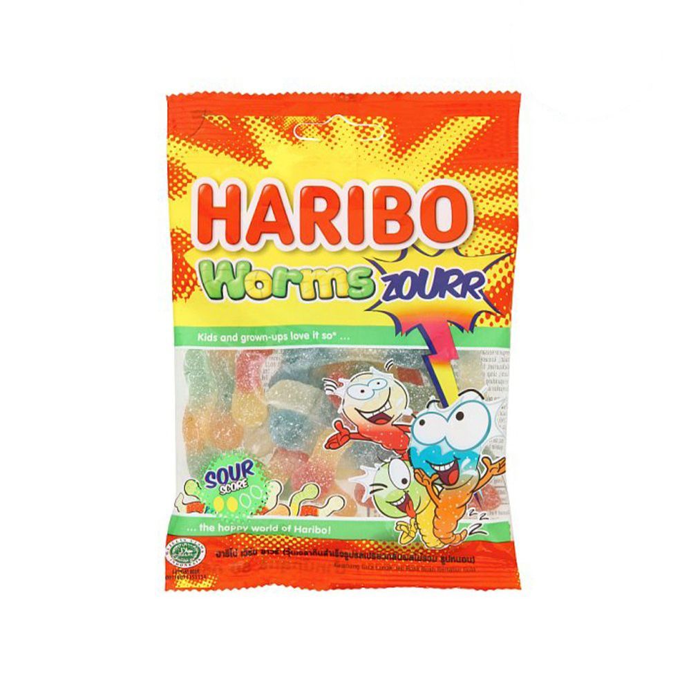 ฮาริโบ้เวิร์มซาวร์ 80 กรัม HARIBO WORMS ZOURR 80 G.