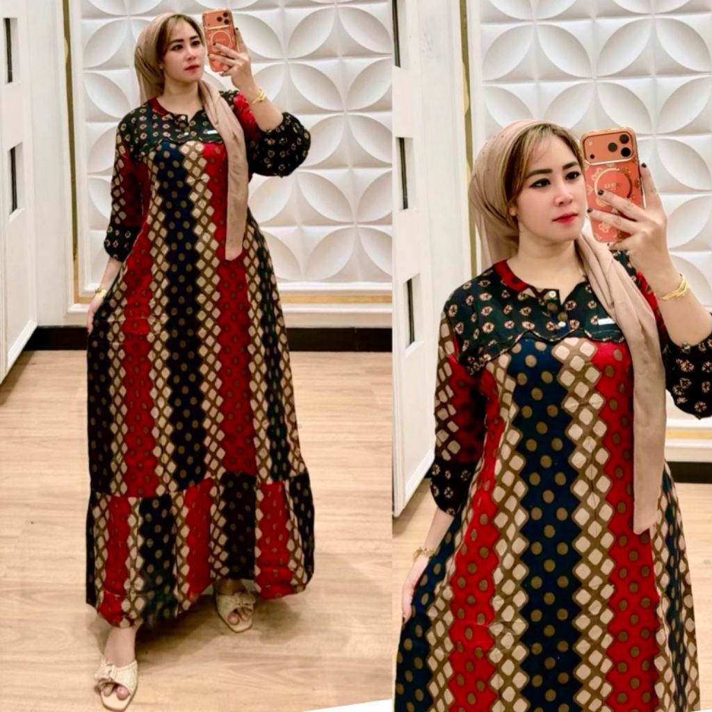 เสื้อผ้าผู้หญิง Gamis Storjoan Yunara | Rayon Twill Adem Busui LD 110 PB 138 Rempel Mayung