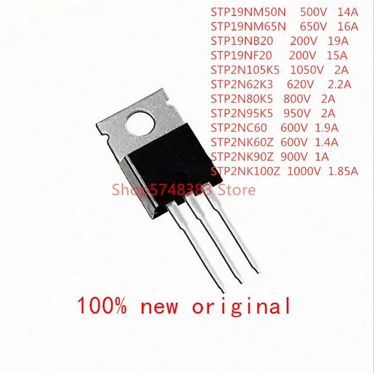5PCS STP19NM50N STP19NM65N STP19NB20 STP19NF20 STP2N105K5 STP2N62K3 STP2N95K5 STP2N60N2NK2Z2Z2NK2N2N