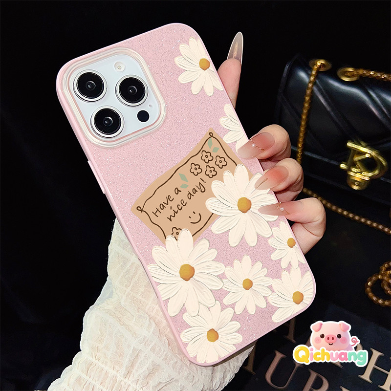 ฤดูใบไม้ผลิ Daisy Glitter IMD สําหรับ Samsung Galaxy A17 A16 M16 F16 M56 F56 A06 A56 A36 A26 A55 A35