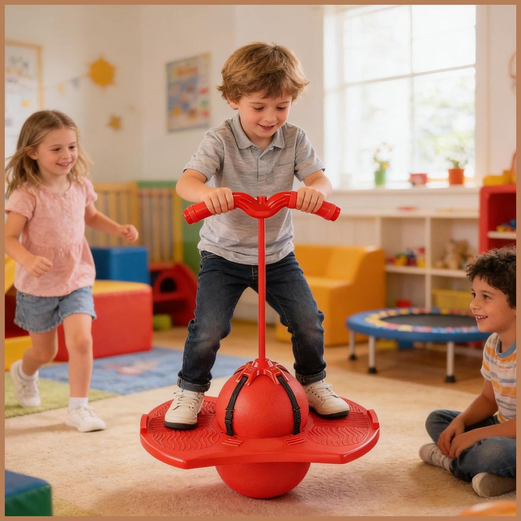 BALANCE Bounce Ball พร้อมที่จับ WorkoutToy พร้อมที่จับ Bouncing Ball สําหรับเด็กผู้ใหญ่ประสานงาน BAL
