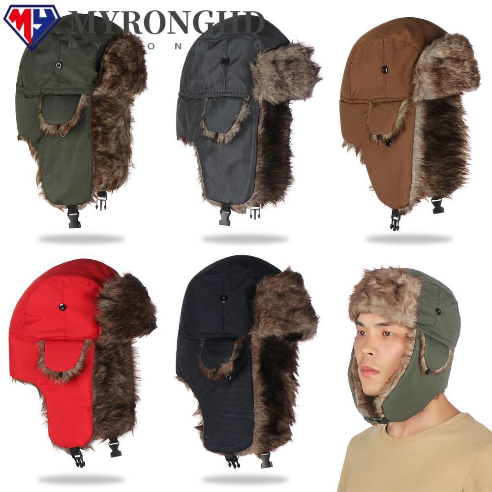Myronghd Russian Ushanka Warm Men Women Fur Winter Cap