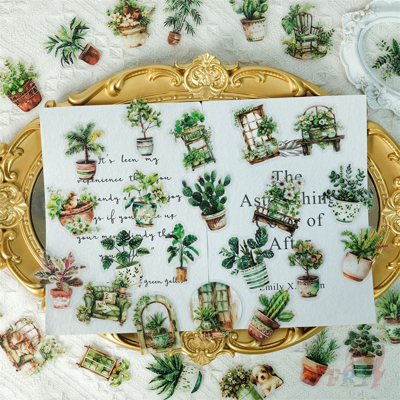 ❉ Green Plants Series 02 สติ๊กเกอร์ใส ❉ 50 ชิ้น/เซ็ต PET กันน้ําแฟชั่น DIY Doodle Decals สติ๊กเกอร์