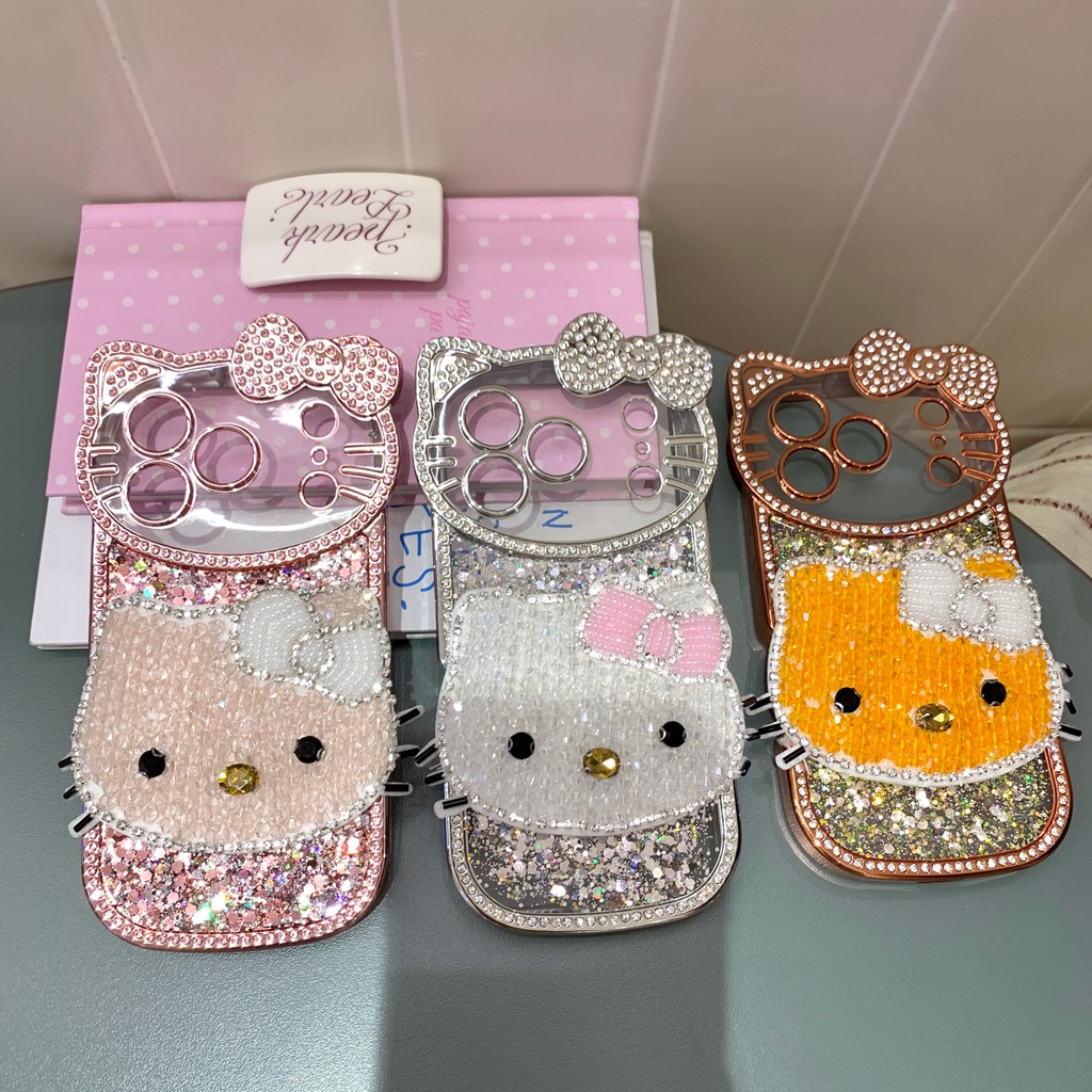 หรูหรา 3D Bling Hello Kitty สําหรับ iphone 17 16 15 14 13 Pro Max 16promax 17pro 16pro 15pro 14pro เคสโทรศัพท์ Full Rhinestone & Glitter กันกระแทกฝาครอบป้องกัน