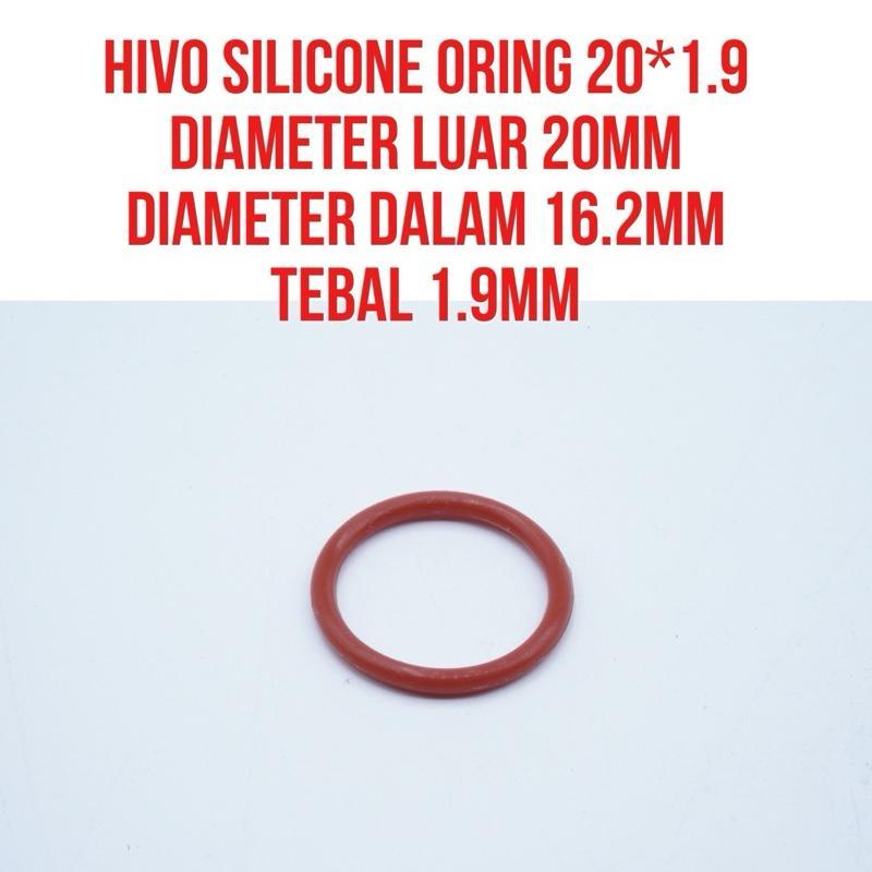 Oring 1.9x16.2 1.9 มม. x 16.2 มม. ซีลซิลิโคนความหนา 1 มม. เส้นผ่านศูนย์กลางภายใน 16.2 มม. ทนความร้อน