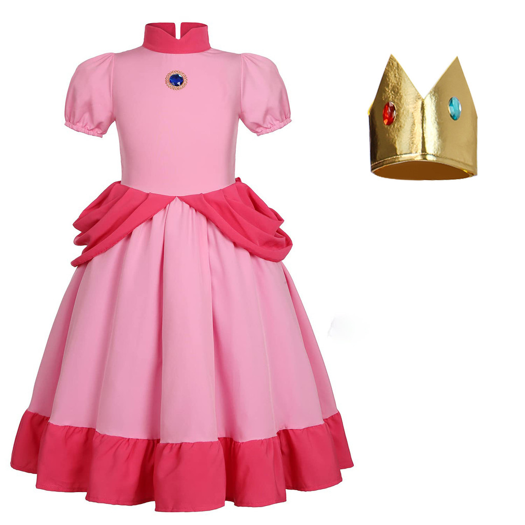 Super Mario Brothers Peach Princess cosplay costume, Princess Peach cosplay costume