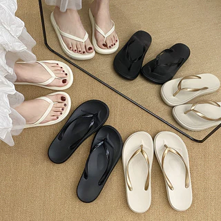 [ข้อเสนอพิเศษในร้านใหม่] เรียบง่ายแฟชั่นสีทึบ EVA สบาย Flip Flop ชายหาดกลางแจ้งสบาย ๆ ลื่นไถลรองเท้าแตะนุ่มสบายสวมใส่ทุกวัน