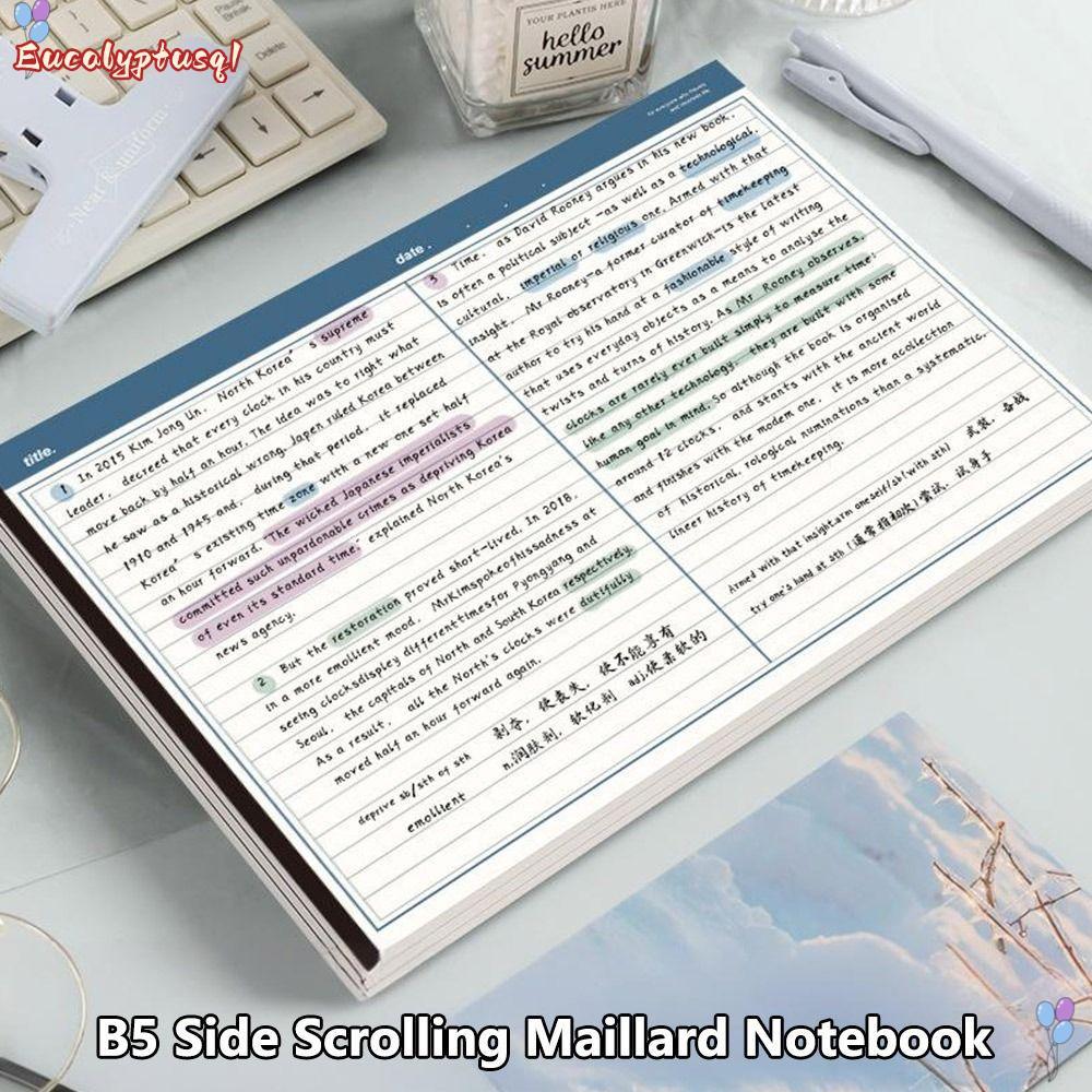 EUCALYPTUSQ1 20แผ่น/หนังสือ Notepad,ฉีกขาดแนวนอน B5 Notebook, Simplicity B5 Paperpad School Office