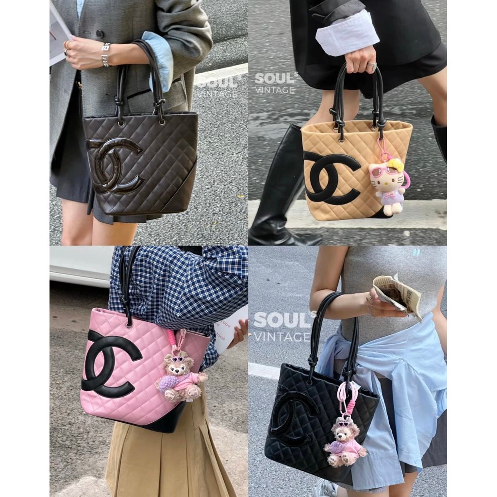 CHANEL [CHANEL CHANEL Basket] Tote Bag Tote Underarm Bag Shopping Bag รูปลักษณ์สูงต้องเลือกจาก Stree