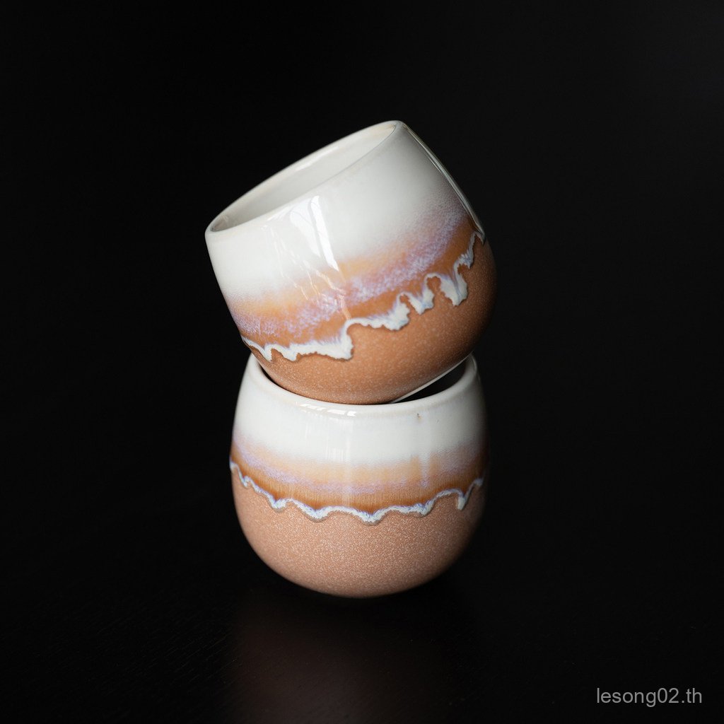 Hancun Sunset ถ้วยกาแฟมือถือเตาเผา Variable Glaze ถ้วยมือถือเตาเผาซุป Swallow ถ้วยเซรามิคถ้วยชา RC04