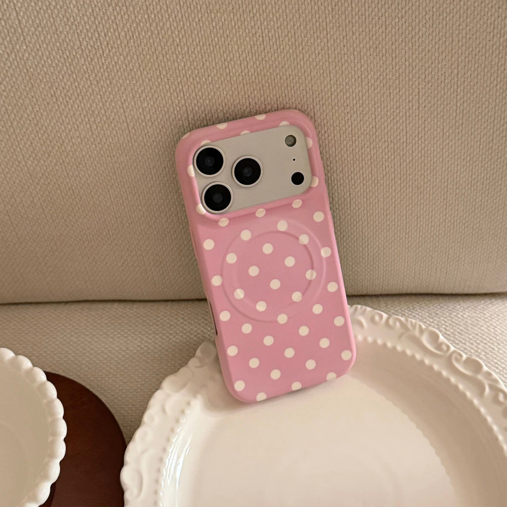 [Sheren] เคสโทรศัพท์สีชมพูลายจุดเหมาะสําหรับ i17 16 15 14 13 12 11 pro max เคสไอโฟน thumbnail 9