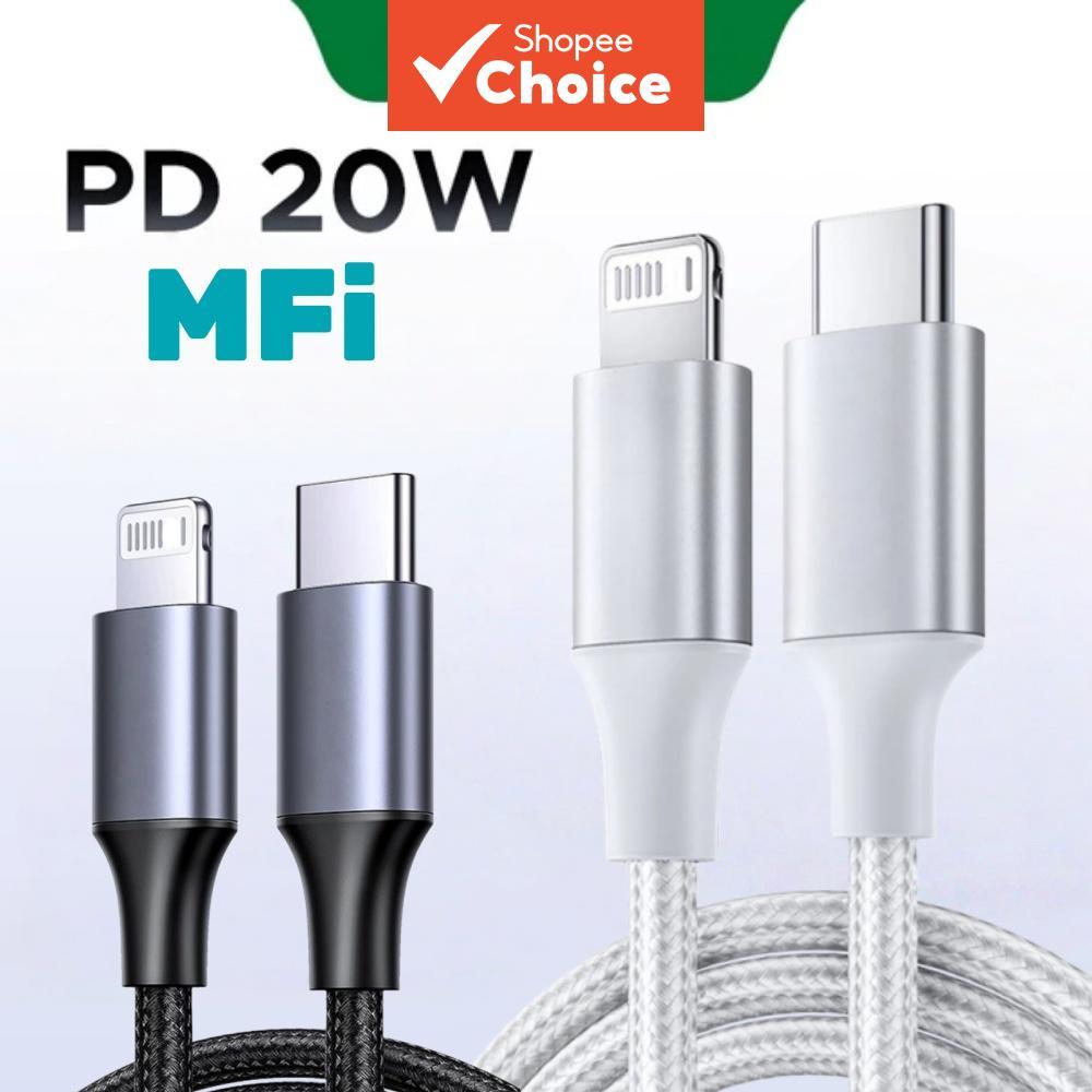 สายชาร์จเร็ว USB-C 3A 20W ได้รับมาตรฐาน MFI สําหรับ iPhone 7-14 Pro Max iPad Airpod