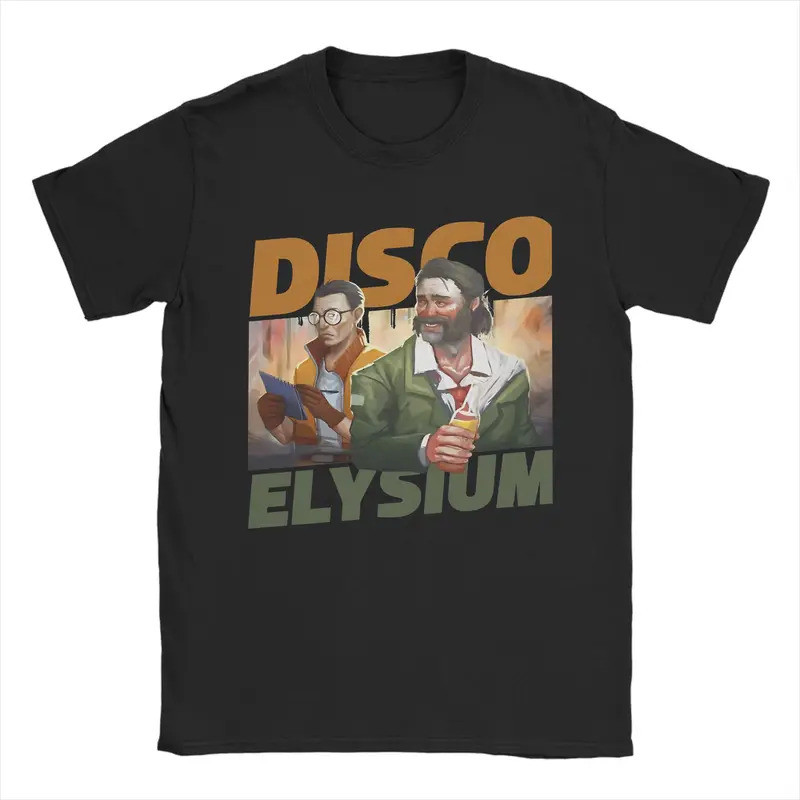 [มีสินค้า] เสื้อยืดผู้ชาย Disco Elysium Gamin ผ้าฝ้ายแท้ แขนสั้น คอกลม ลายตลก