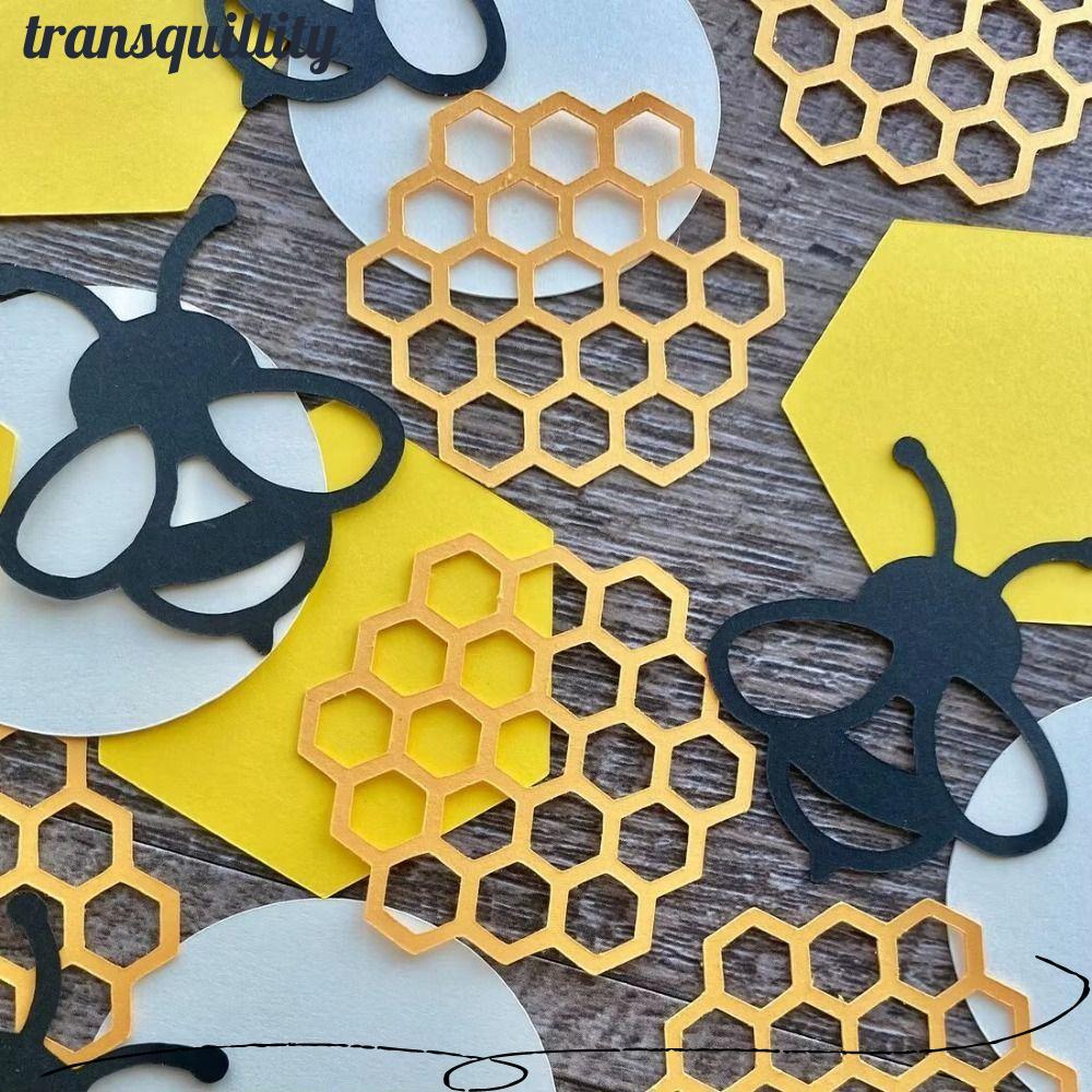 TRANSQUILLITY 100 ชิ้น Bee Confettis, ธีมรังผึ้งการ์ตูน Party Confetti, ธีมตกแต่ง DIY ตกแต่งตาราง Co