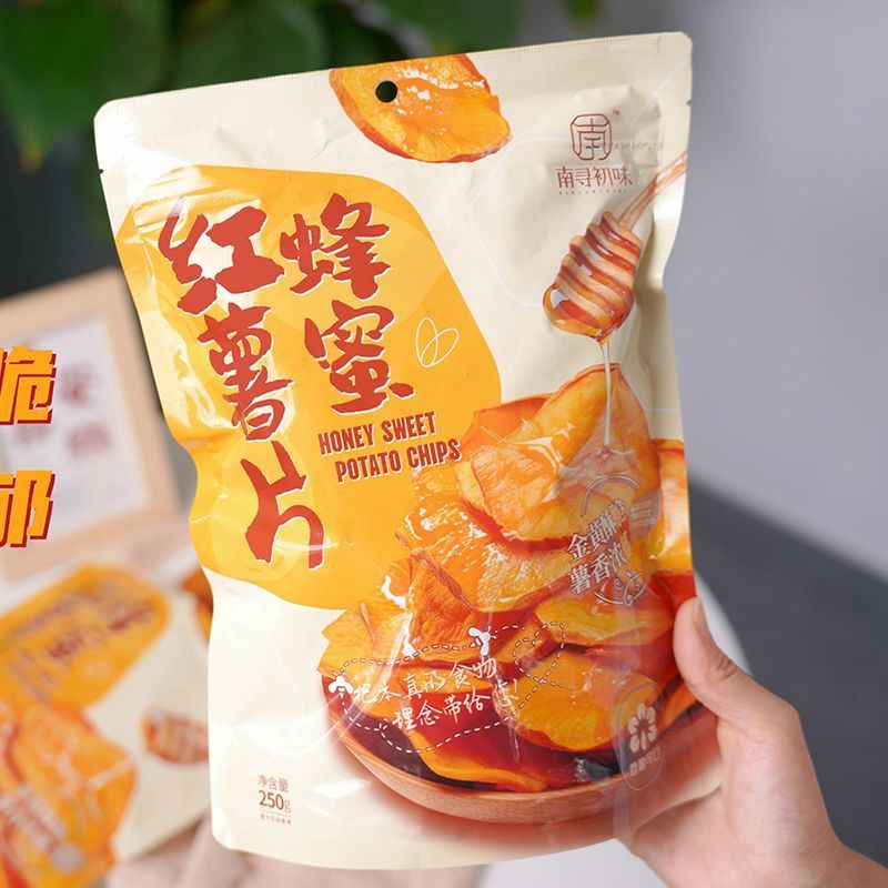 蜂蜜红薯片零食香脆地瓜片干地瓜酥番薯片办公室休闲零食脆片5.6Honey Sweet Potato Chips Snack, Crispy Sweet Potato Slices, Dried Swe