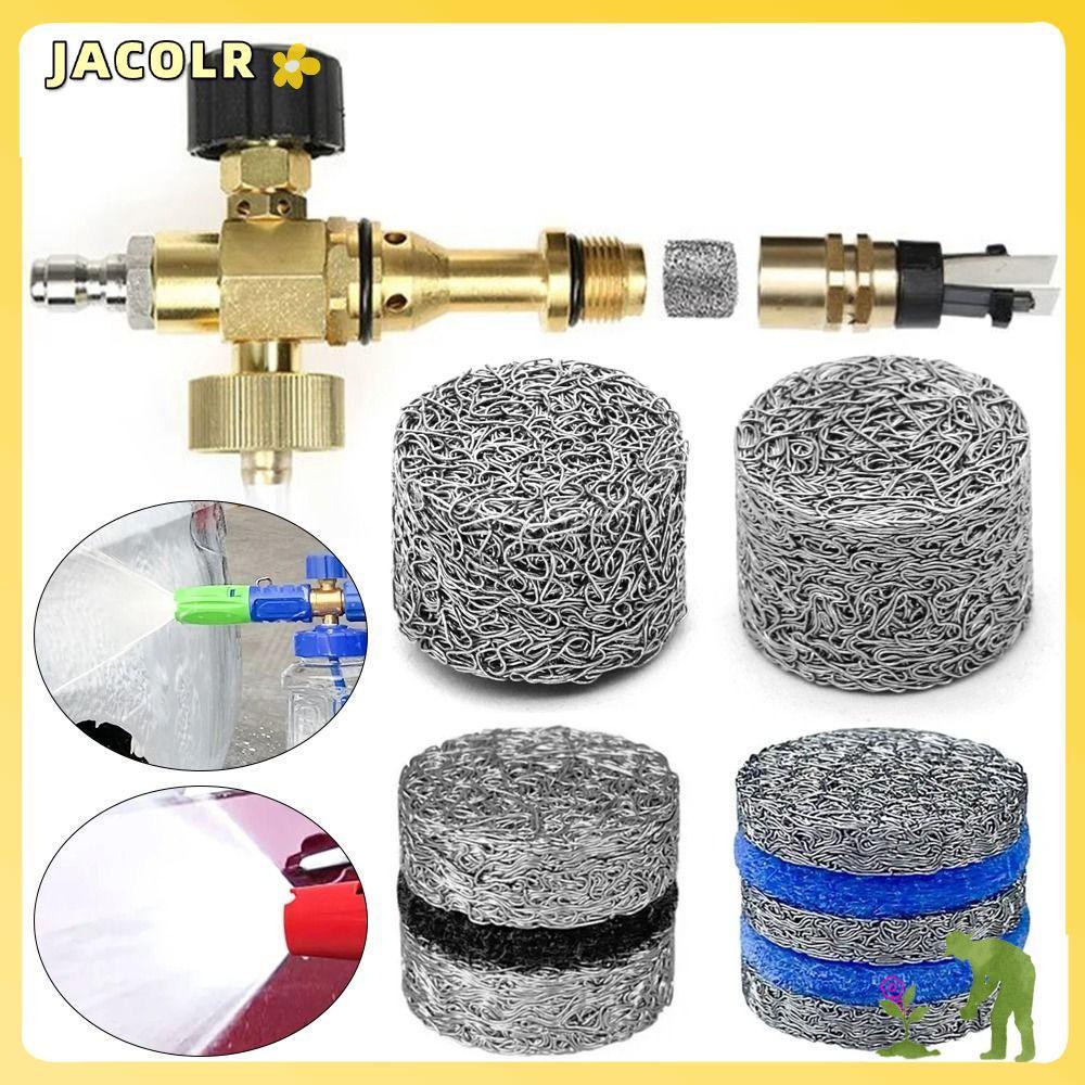 JACOLR 1 ชิ้นหัวฉีดตาข่าย, 3000 PSI Richer Lather Orifice เคล็ดลับหัวฉีด, Multi-layer สําหรับแรงดันสูงเครื่องซักผ้าหิมะโฟม Lance อะไหล่โฟม Maker กรอง