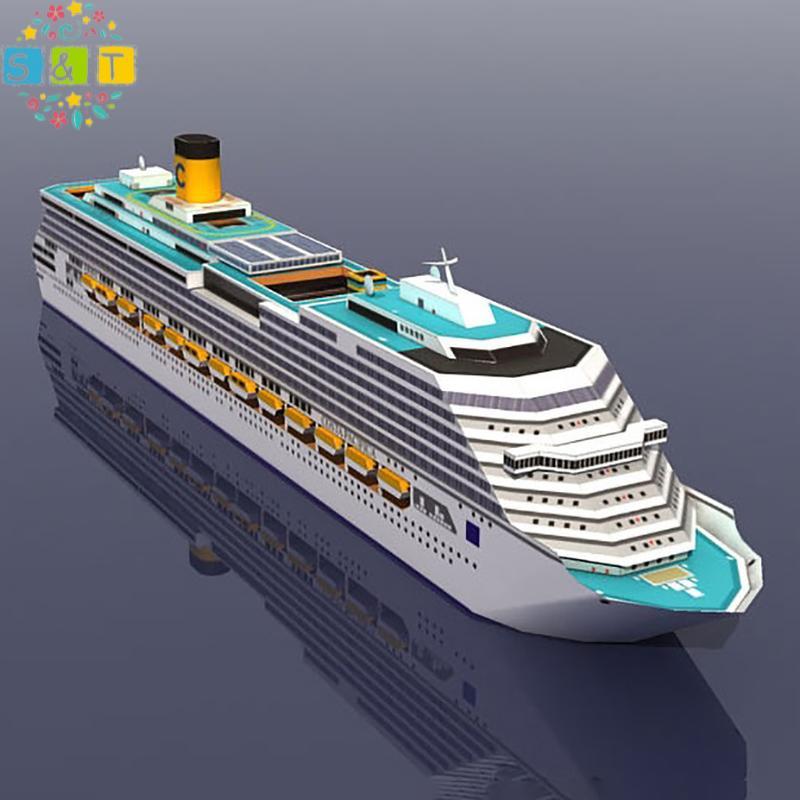 [S&T] Cruise Ship Paper Model Cruise Ship 3D Papercrafts Model DIY Puzzle Manual Papercrafts Toy {th