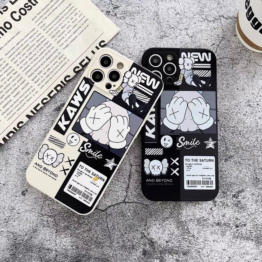 PRINTING LENS PROTECTOR Kaws maccaron case honor 8a vivo 20i 12 note 11 y02 2023 v7 plus y55 Y91 Y93