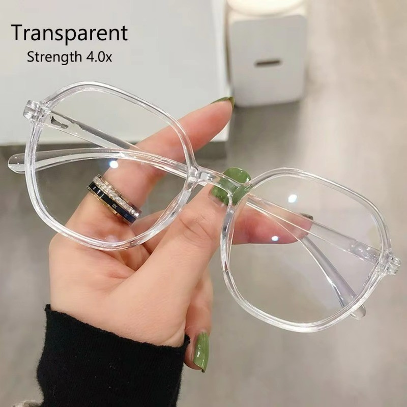 แว่นตาอ่านหนังสือป้องกันแสงสีฟ้ารูปหลายเหลี่ยม Elegant Strength 1.0x ~ 4.0x แว่นอ่านหนังสือแฟชั่น