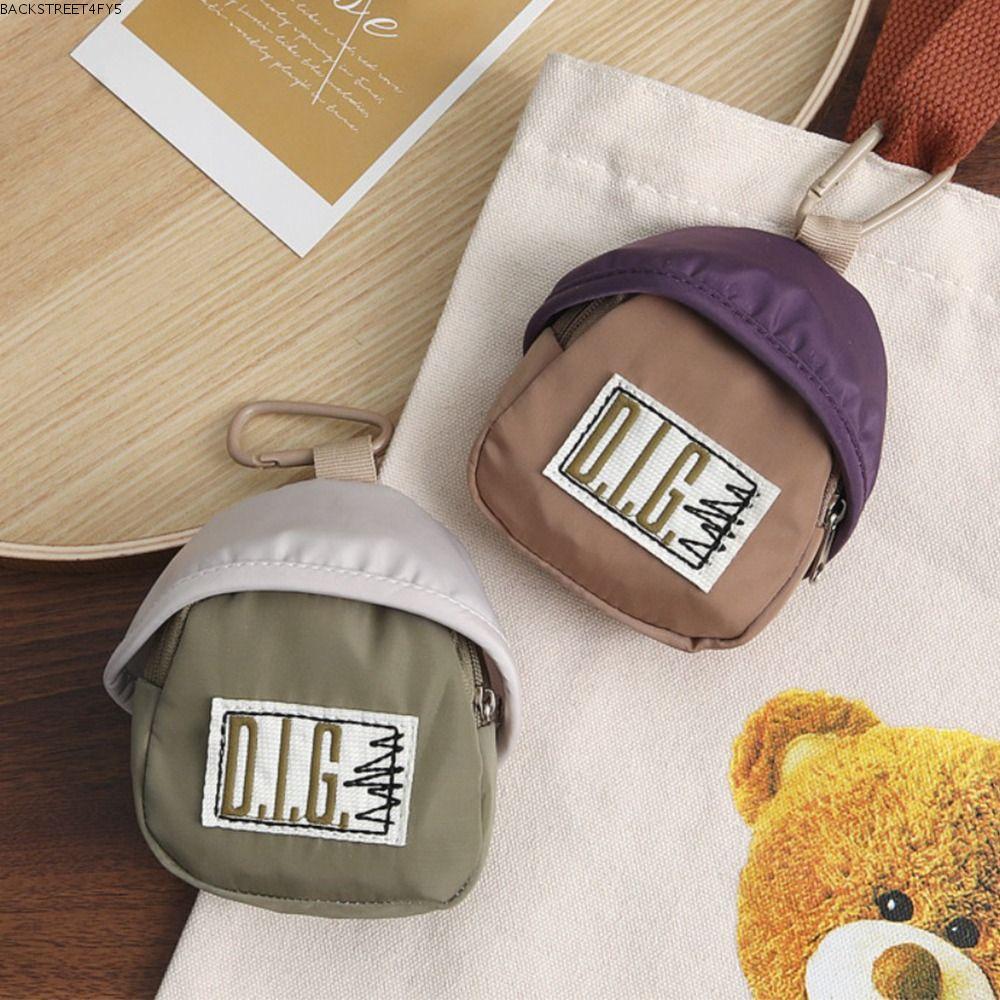 BACKSTAGEEET4FC3 กระเป๋าใส่เหรียญ จี้ Key Chain Storage Bag Casual Portable|สีมินิหูฟังกระเป๋ากลางแจ้ง