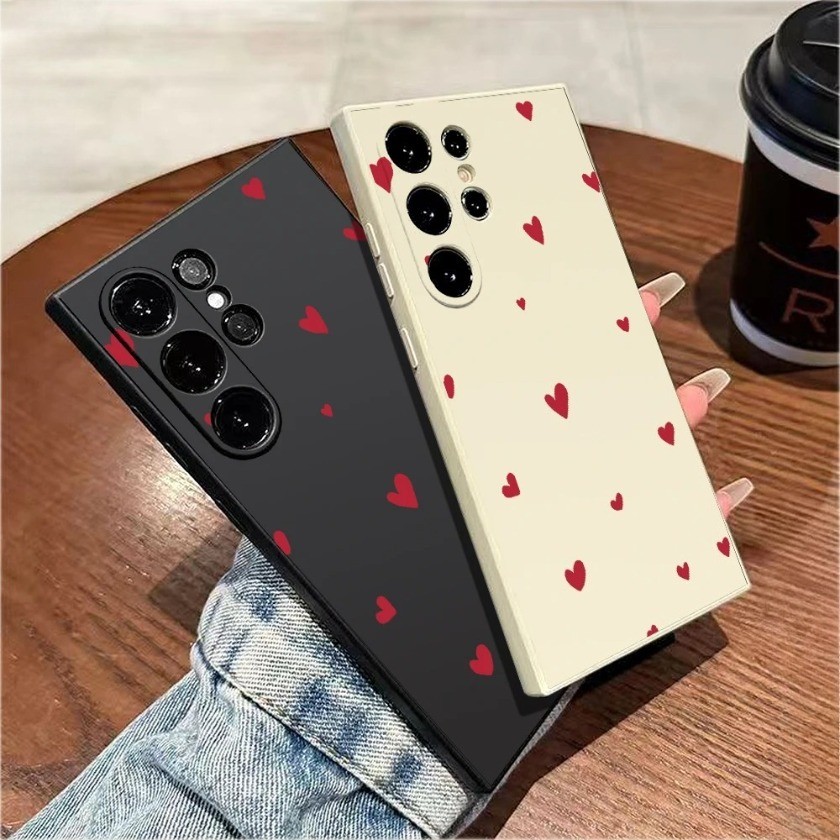 Simple Red Black Love Heartเคสโทรศัพท์สําหรับXiaomi Poco C75 C71 F7 Ultra X3 M3 Pro C85x C85 F8 Pro 